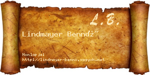 Lindmayer Bennó névjegykártya